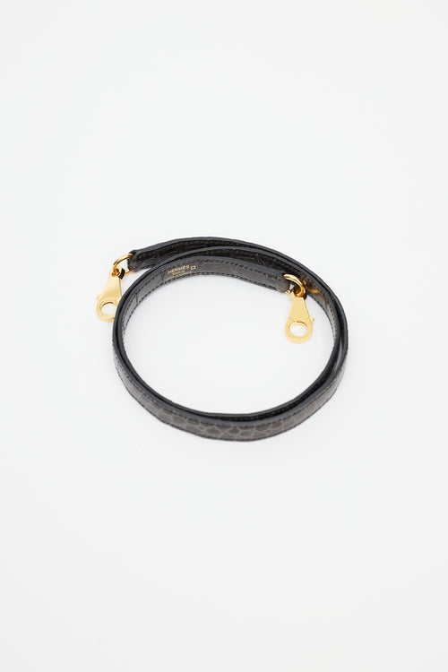 Hermès 2020 Graphite Exotic Leather & Gold Kelly Sellier 25 Bag