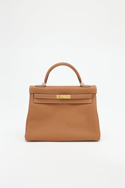 Hermès 2021 Gold Togo Kelly Retourne 32 Bag