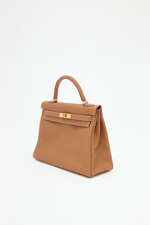 Hermès 2021 Gold Togo Kelly Retourne 32 Bag