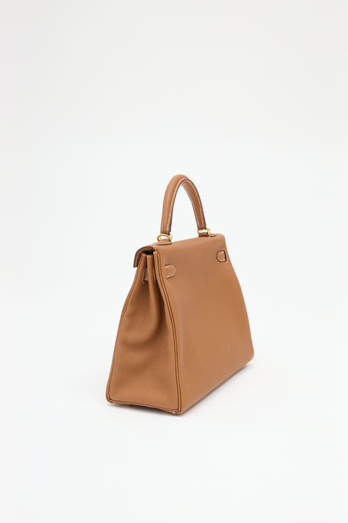 Hermès 2021 Gold Togo Kelly Retourne 32 Bag