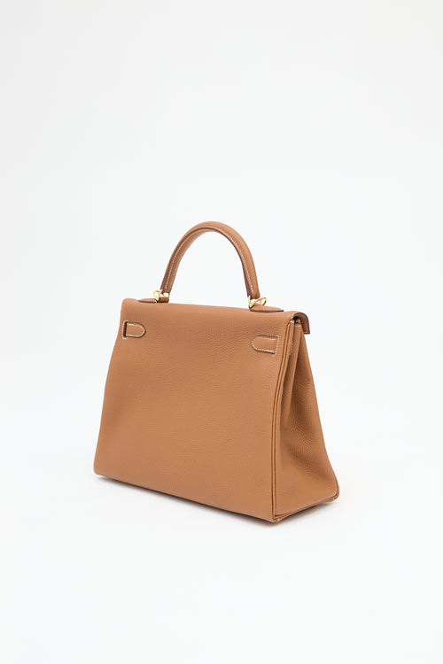 Hermès 2021 Gold Togo Kelly Retourne 32 Bag