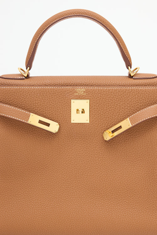 Hermès 2021 Gold Togo Kelly Retourne 32 Bag