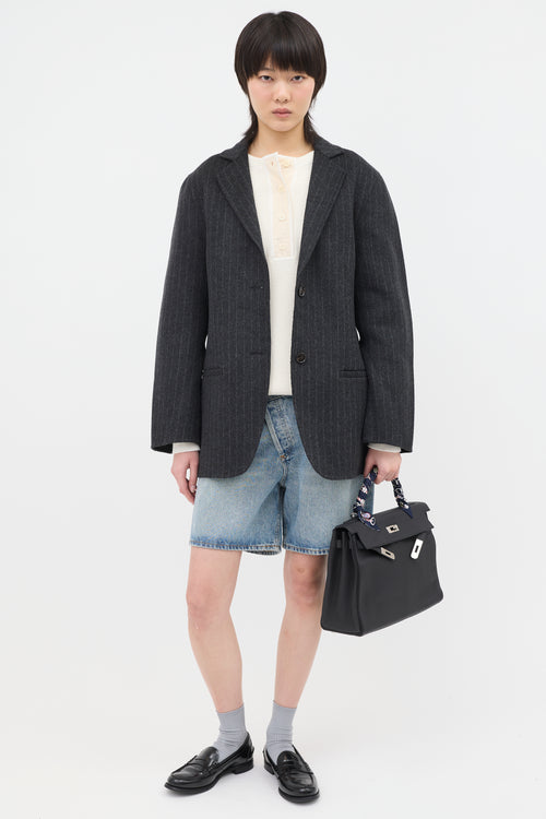 Hermès 2021 Noir Togo Kelly II Retourne 32 Bag