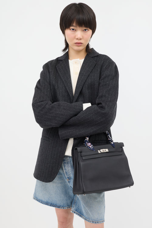 Hermès 2021 Noir Togo Kelly II Retourne 32 Bag