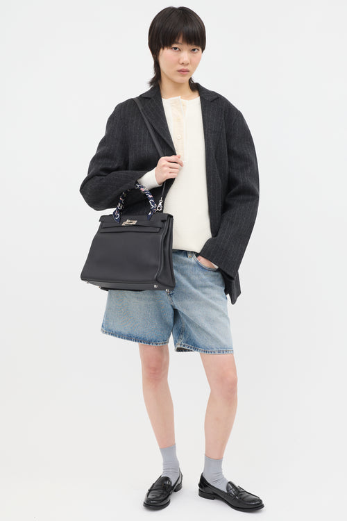 Hermès 2021 Noir Togo Kelly II Retourne 32 Bag