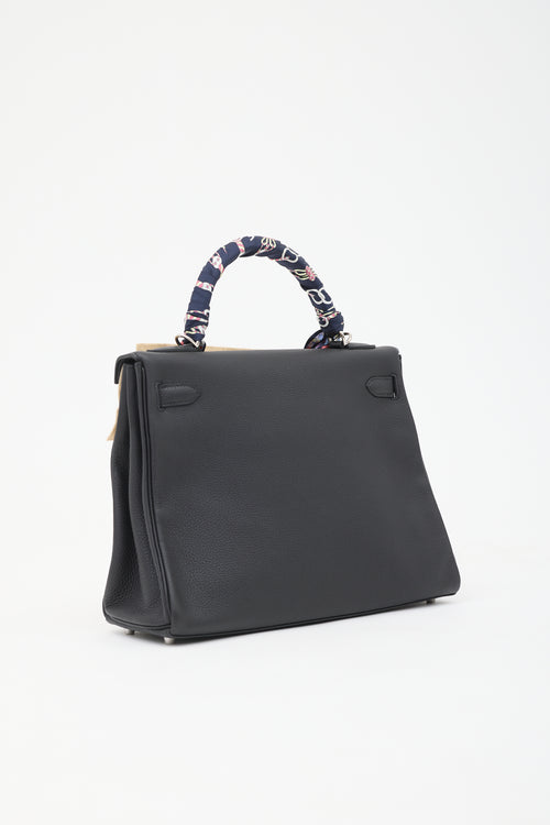 Hermès 2021 Noir Togo Kelly II Retourne 32 Bag