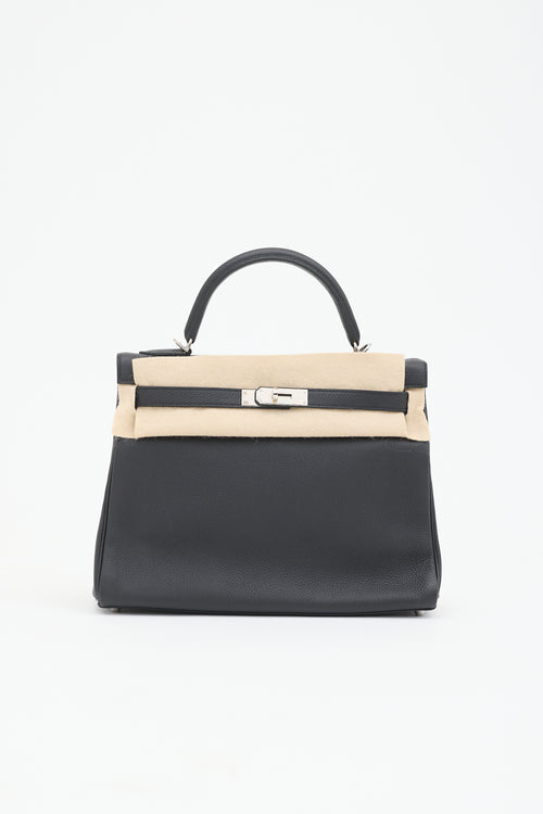 Hermès 2021 Noir Togo Kelly II Retourne 32 Bag