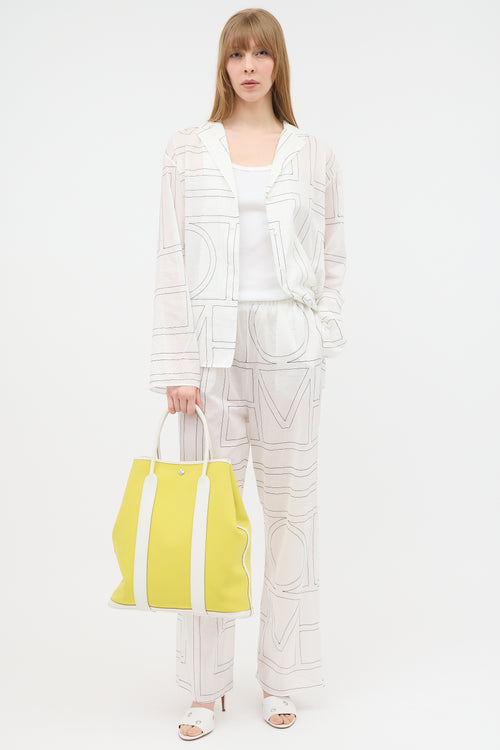 Hermès 2022 Lime Blanc Garden File 37 Bag