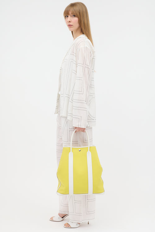 Hermès 2022 Lime Blanc Garden File 37 Bag