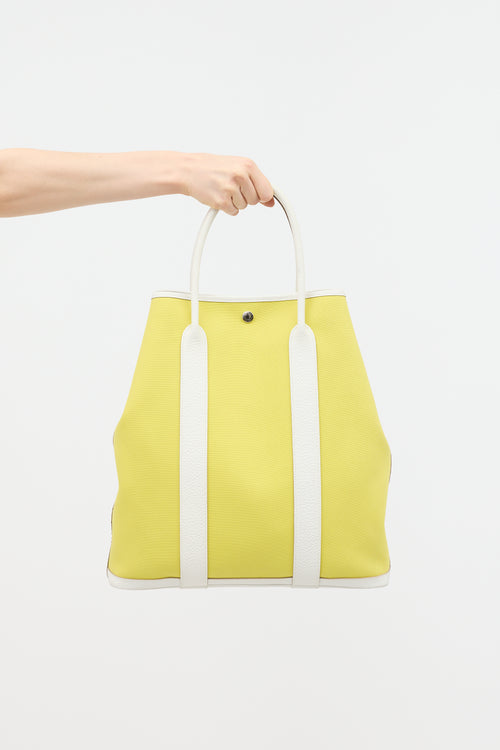 Hermès 2022 Lime Blanc Garden File 37 Bag
