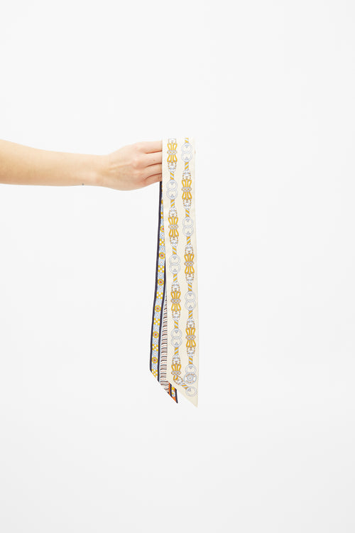Hermès Beige & Multi Silk Harnais En Rosace Twilly