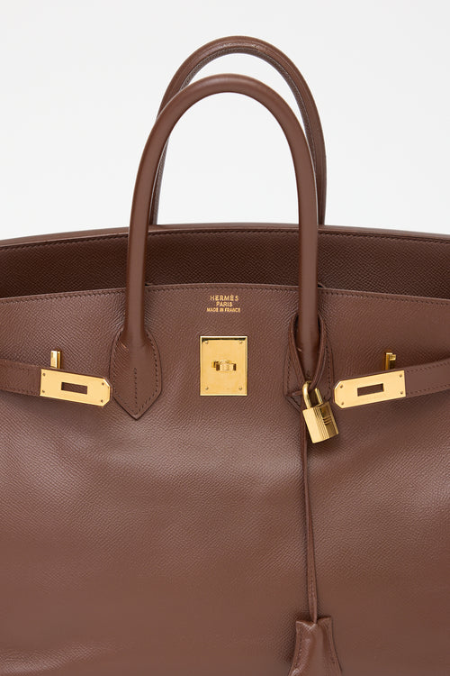 Hermès 2000 Marron Fonce Courchevel Birkin 35 Bag