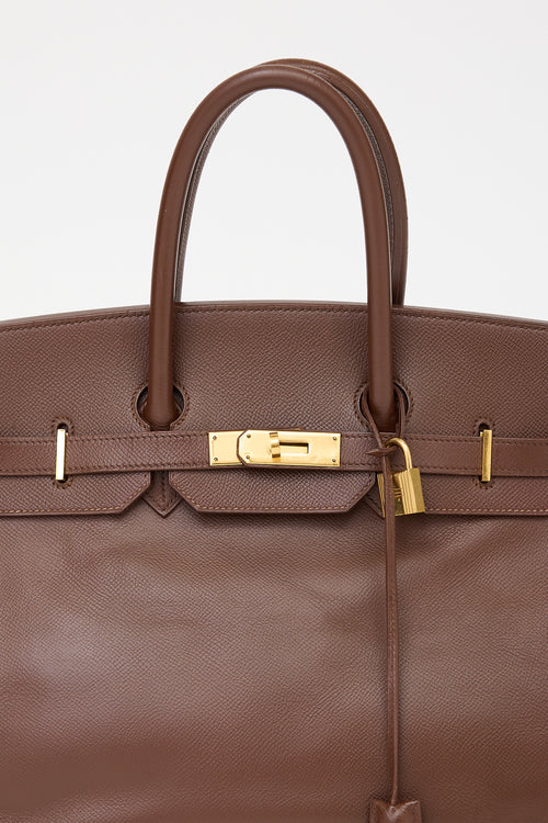 Hermès 2000 Marron Fonce Courchevel Birkin 35 Bag