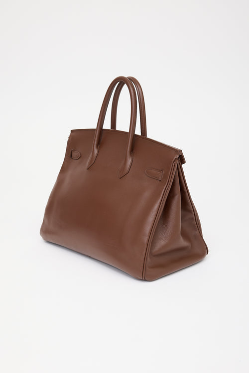 Hermès 2000 Marron Fonce Courchevel Birkin 35 Bag