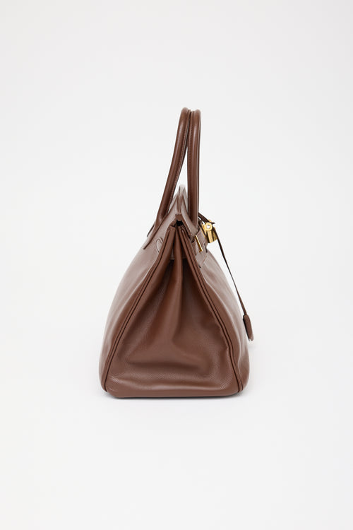Hermès 2000 Marron Fonce Courchevel Birkin 35 Bag