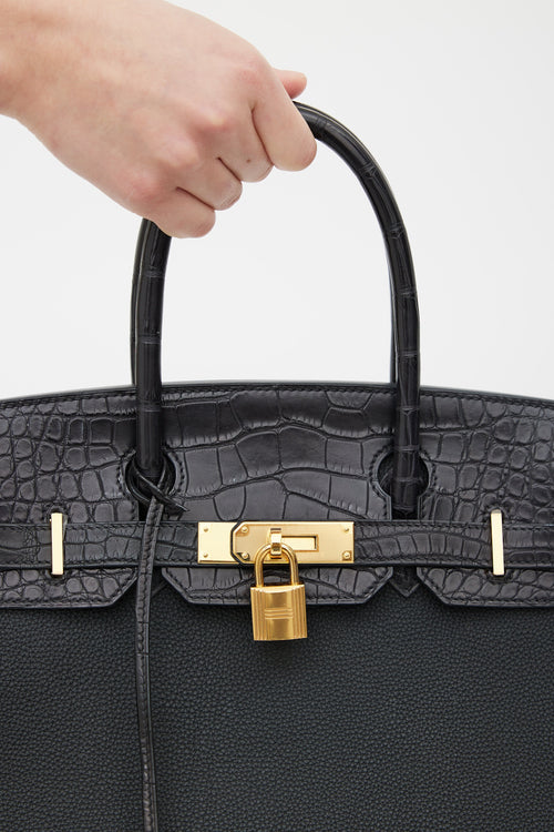 Hermès 2020 Noir Togo & Exotic Leather Birkin 30 Touch Bag