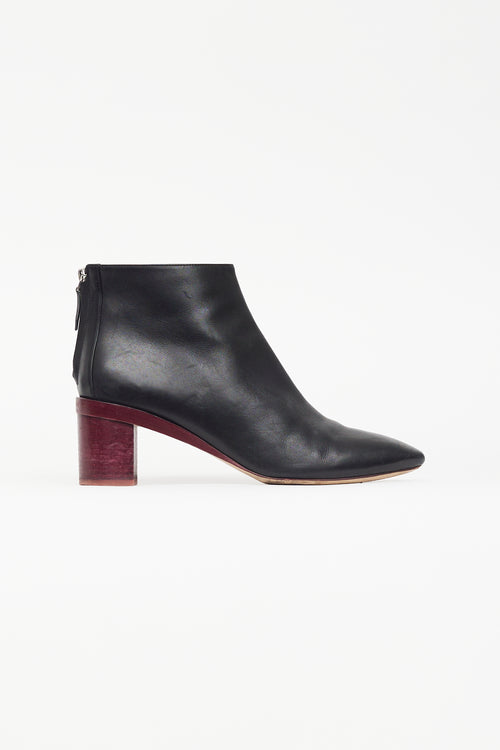 Hermès Black & Burgundy Almond Toe Boot