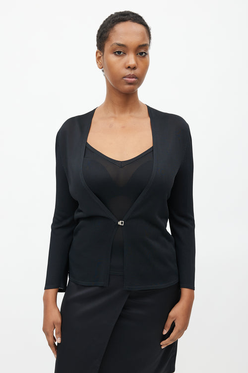 Hermès Black Knit Tank & Cardigan Set