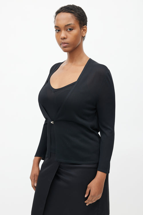 Hermès Black Knit Tank & Cardigan Set