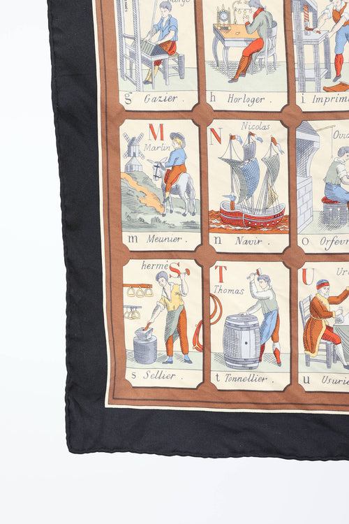 Hermès L'Alphabet de Métiers 45 Scarf