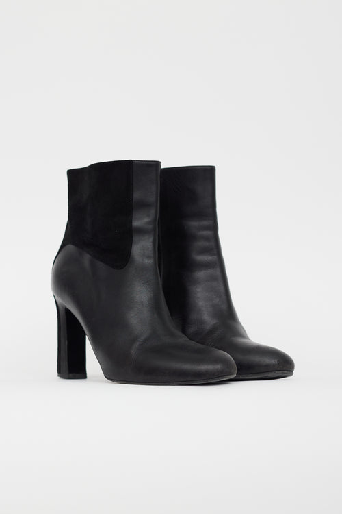 Hermès Black Leather & Suede Ankle Boot