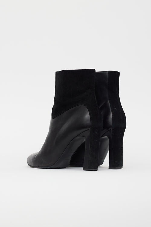 Hermès Black Leather & Suede Ankle Boot