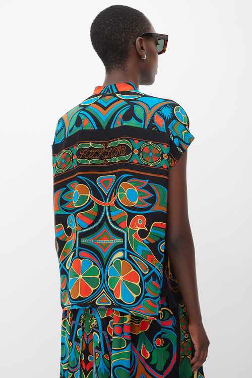 Hermès Black & Multicolour Silk Folklore Co-Ord Set