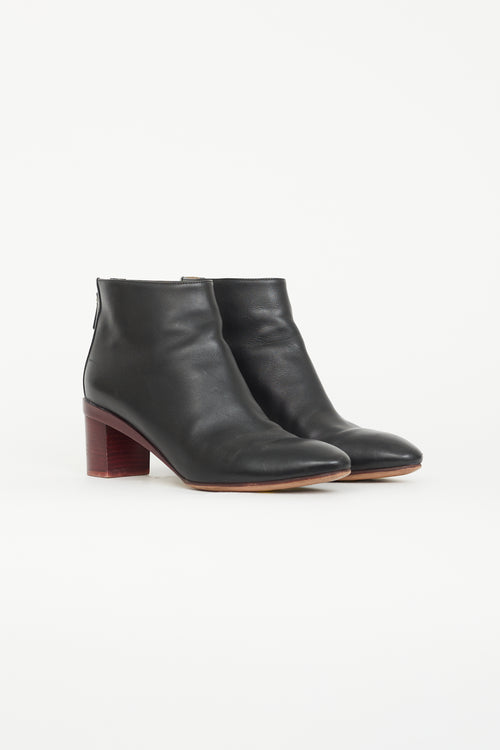 Hermès Black & Red Leather Riley Ankle Boot