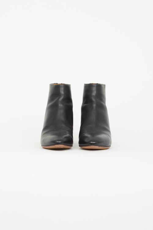 Hermès Black & Red Leather Riley Ankle Boot