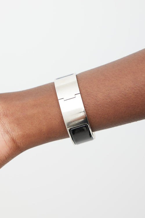 Hermès Black & Silver Clic Clac H Bracelet