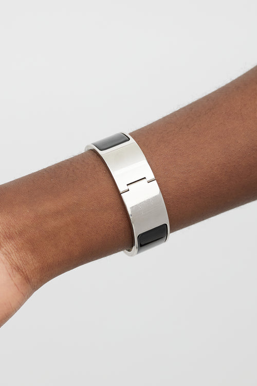 Hermès Black & Silver Clic Clac H Bracelet