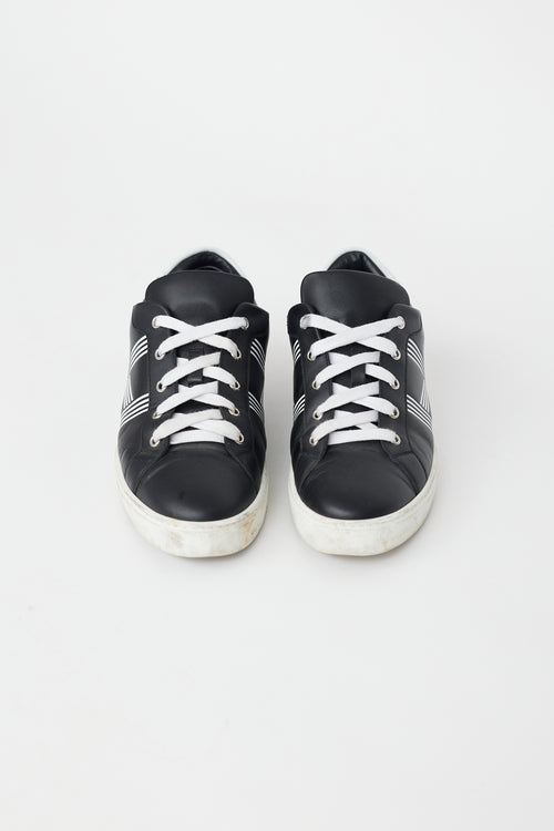 Hermès Black & White Leather Avantage Sneaker