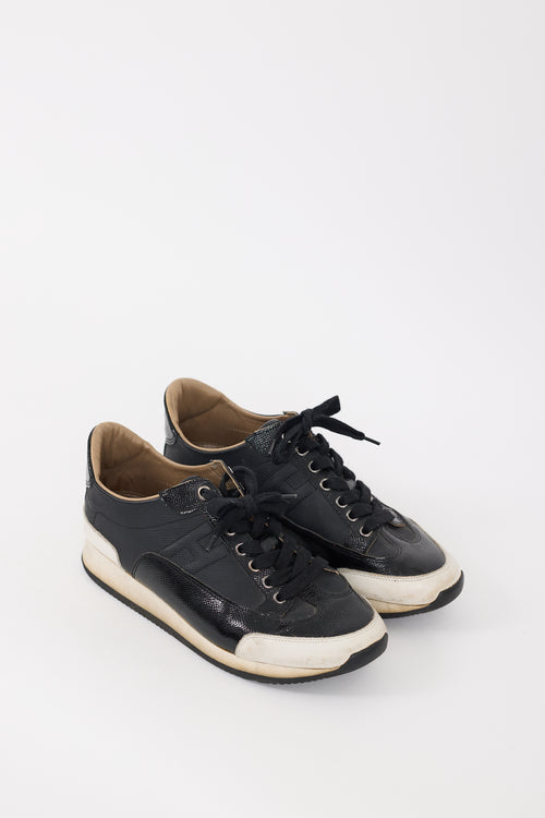 Hermès Black & White Leather Quick Sneaker