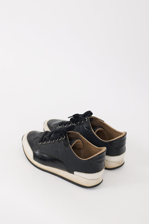 Hermès Black & White Leather Quick Sneaker