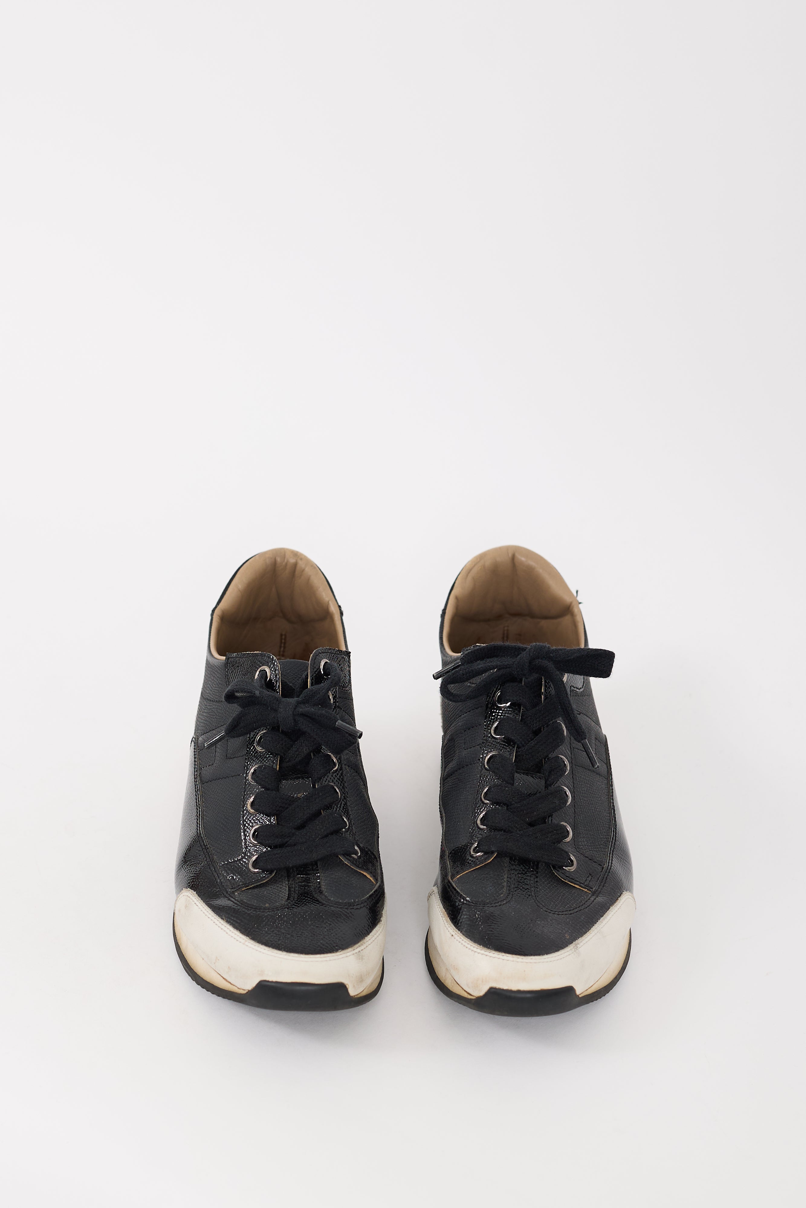 Hermès Black & White Leather Quick Sneaker