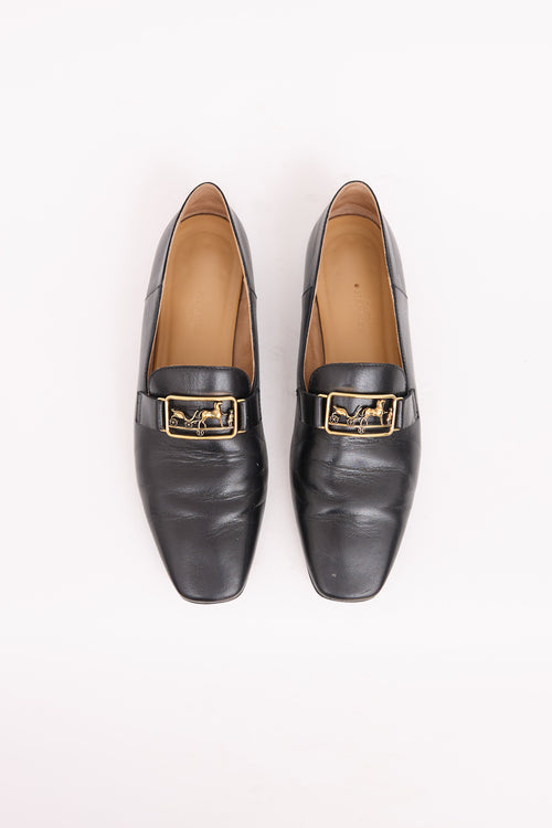 Hermes Leather Time Buckle Loafer