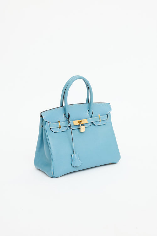 Hermès 2004 Bleu Jean Epsom Birkin 30 Bag