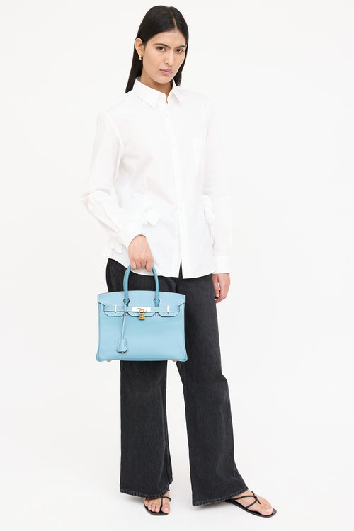 Hermès 2004 Bleu Jean Epsom Birkin 30 Bag