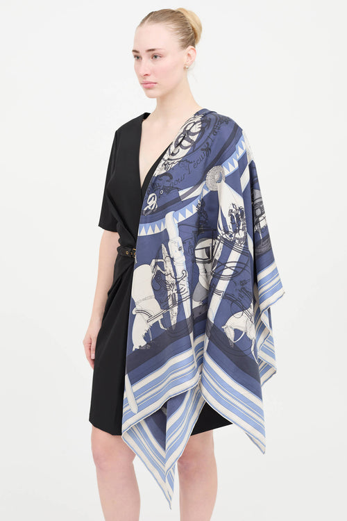 Hermès Silk Couvertures et Tenues Shawl