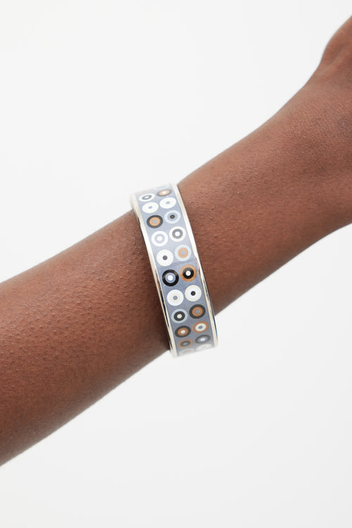 Hermès Blue & Multicolour Enamel Dancing Circles Bangle