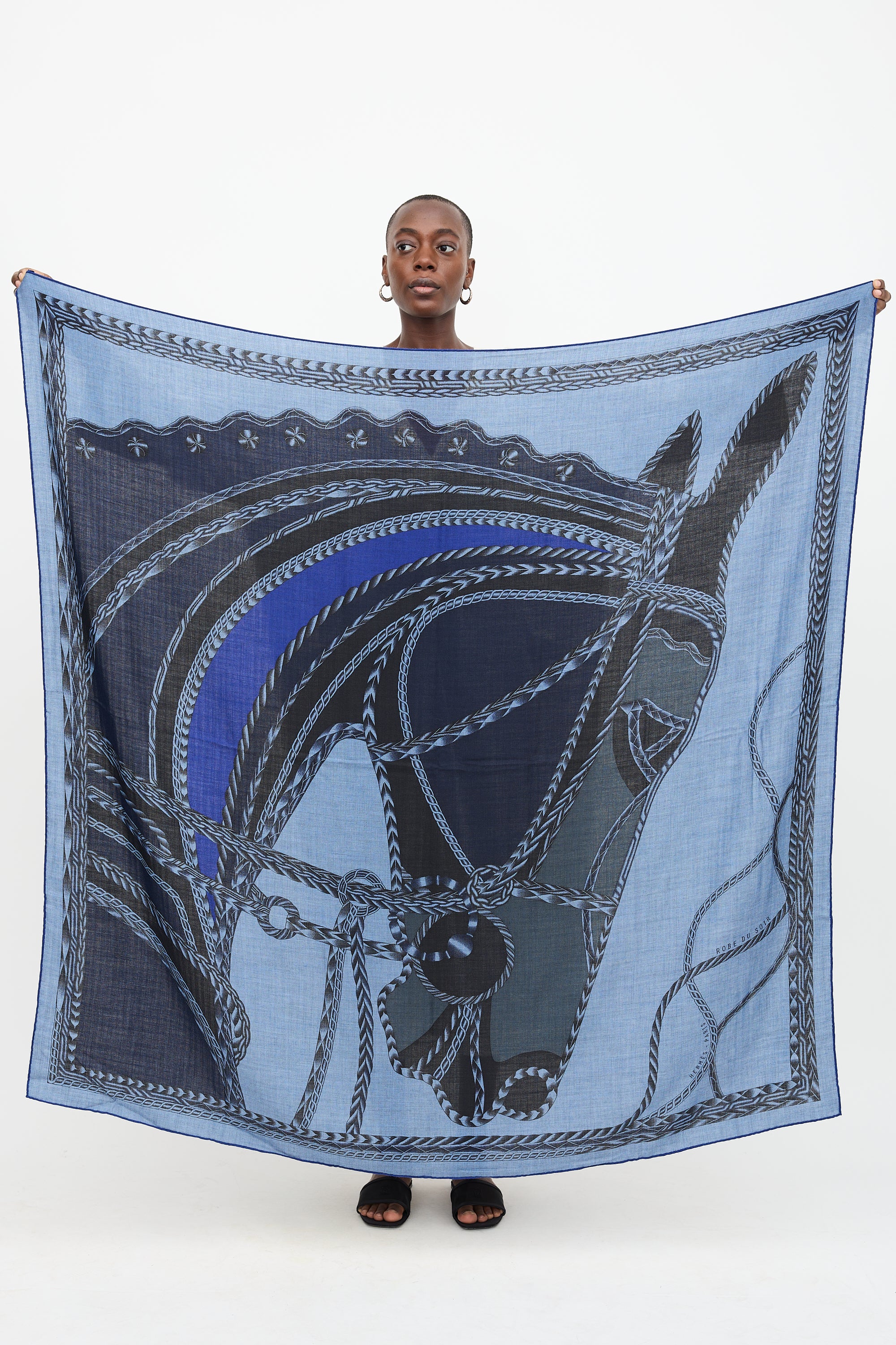 Hermès Silk & Cashmere Robe Du Soir 140 Scarf