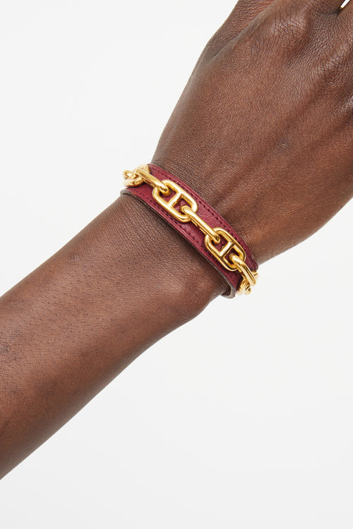 Hermès Brown Chaine D'ancre Leather Cuff