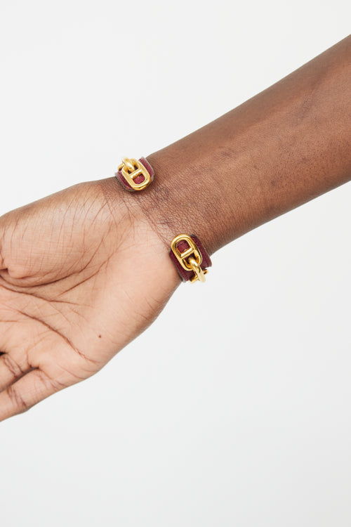 Hermès Brown Chaine D'ancre Leather Cuff