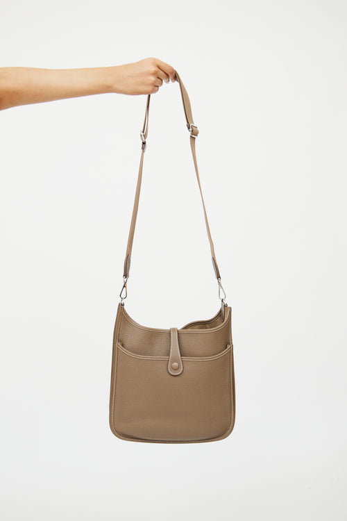 Hermès 2018 Etoupe Clemence Evelyne III PM Bag