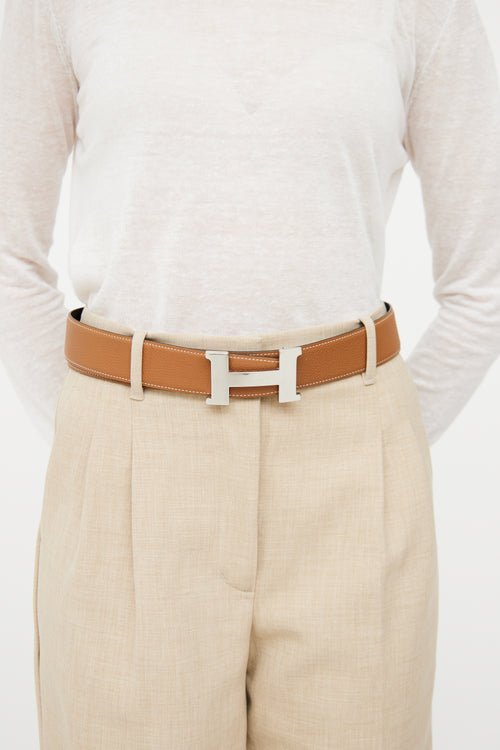Hermès Brown & Black Reversible H Belt