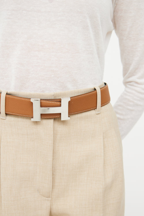 Hermès Brown & Black Reversible H Belt