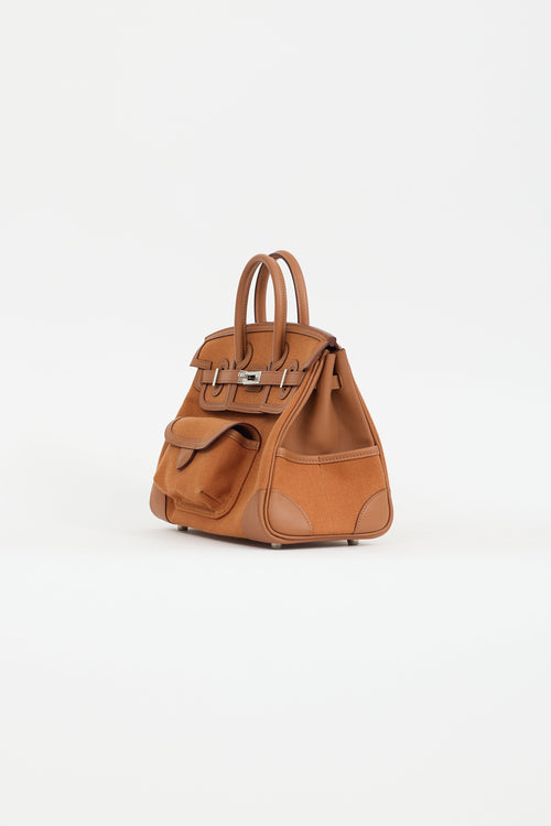 Hermès 2022 Gold Toile Goeland & Swift Leather Birkin Cargo 25 Bag