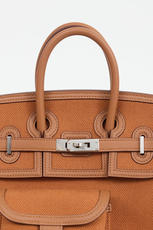 Hermès 2022 Gold Toile Goeland & Swift Leather Birkin Cargo 25 Bag