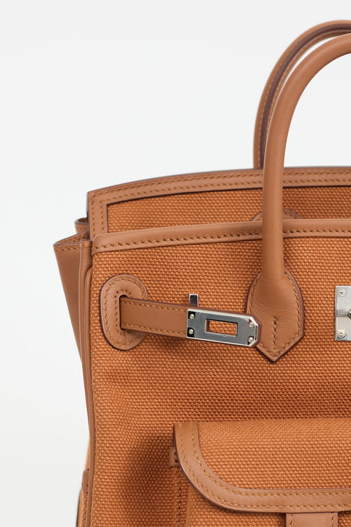 Hermès 2022 Gold Toile Goeland & Swift Leather Birkin Cargo 25 Bag