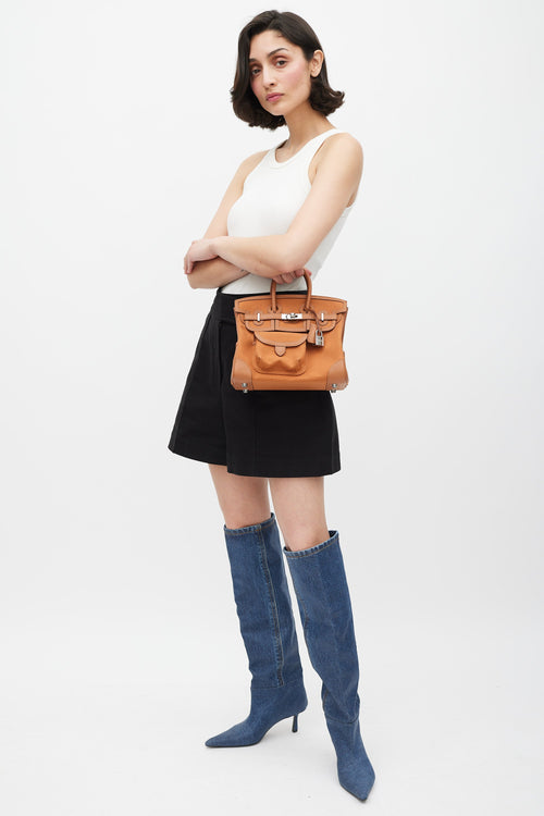 Hermès 2022 Gold Toile Goeland & Swift Leather Birkin Cargo 25 Bag